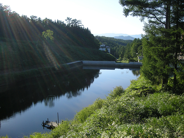 当施設では敷地内に「排水溝」と巨大な「調整池」を作ることにより水害や山崩れのリスクを抑えています。